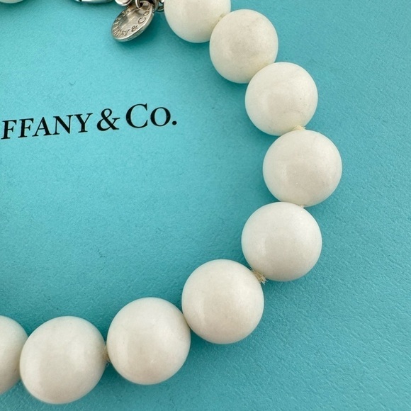 Tiffany & Co. White Dolomite Gemstone Bead Bracelet, Sterling Silver - Picture 7 of 8